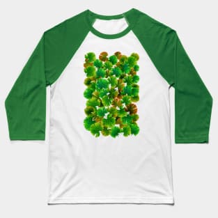 Tropical Green Palm leaf pattern painting Baseball T-Shirt